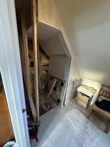 Renovation of a small bathroom space.